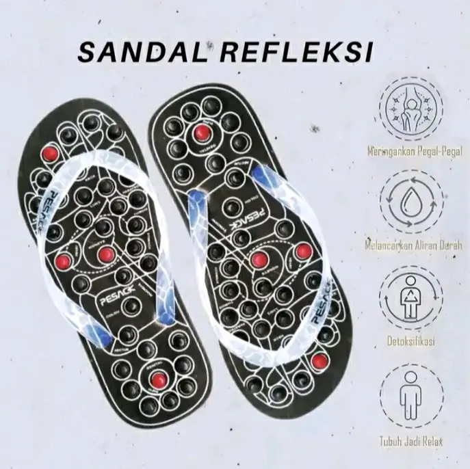Sandal Terapi Akupuntur Refleksi Pijat Kaki Pria Wanita 2