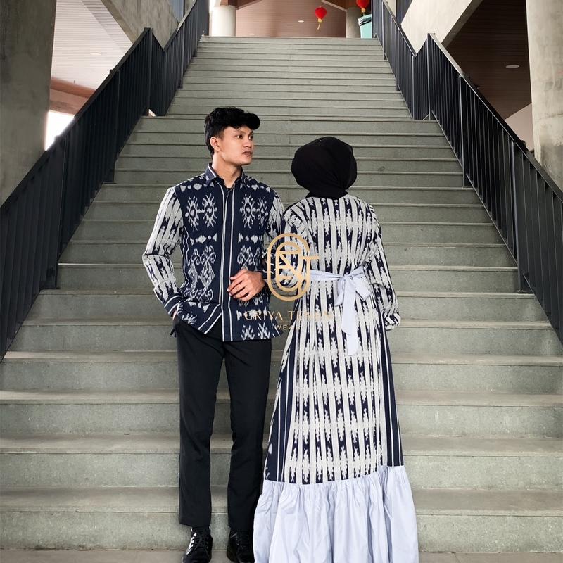 BAJU TENUN AZURA ABU2 - BAJU TENUN LEBARAN - BAJU TENUN KONDANGAN 2