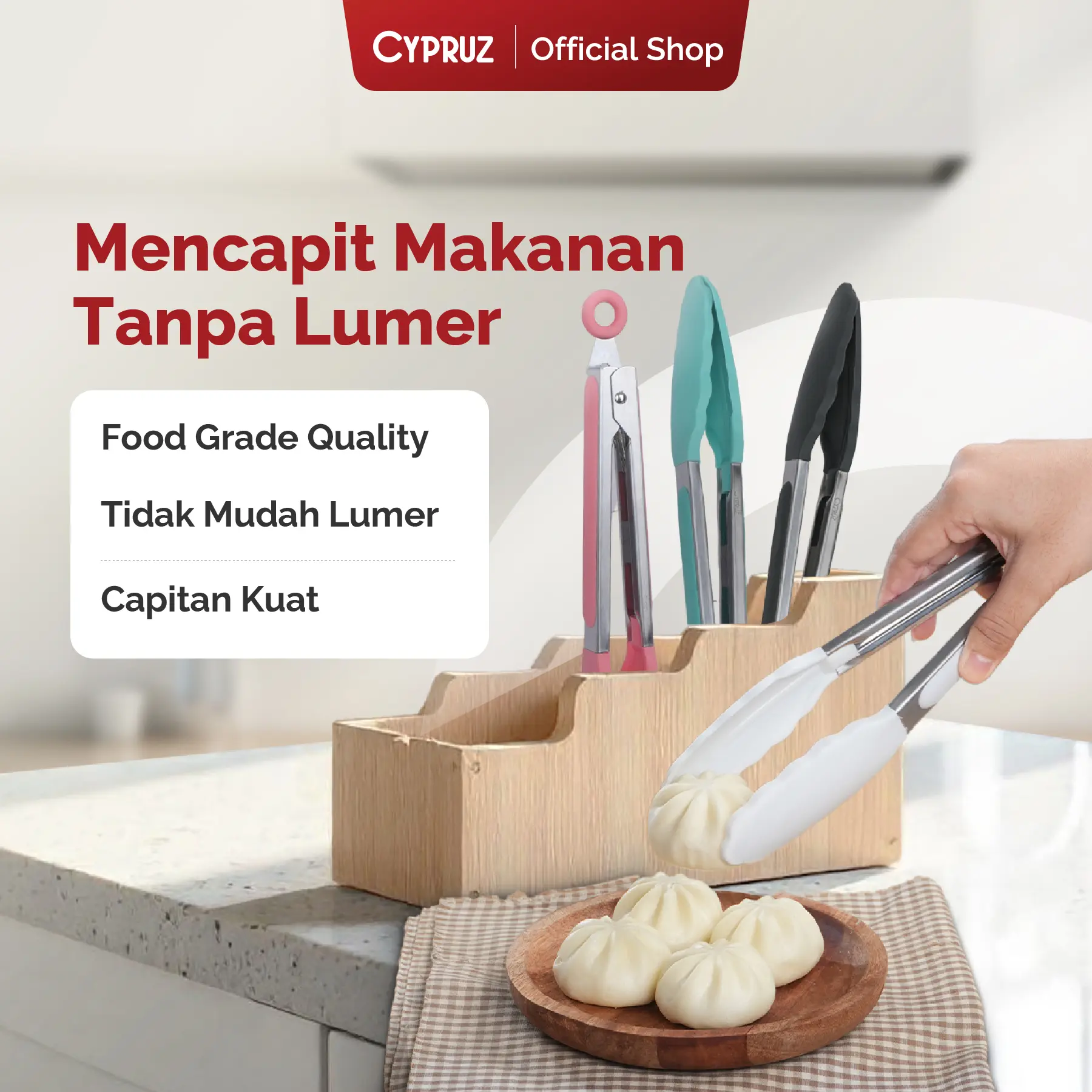 Cypruz Tongs Silicone Capitan Makanan Food Grade