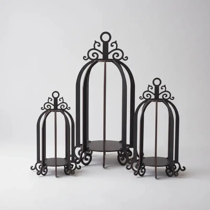 Trio de Gaiolas Decorativas em MDF para Decoração