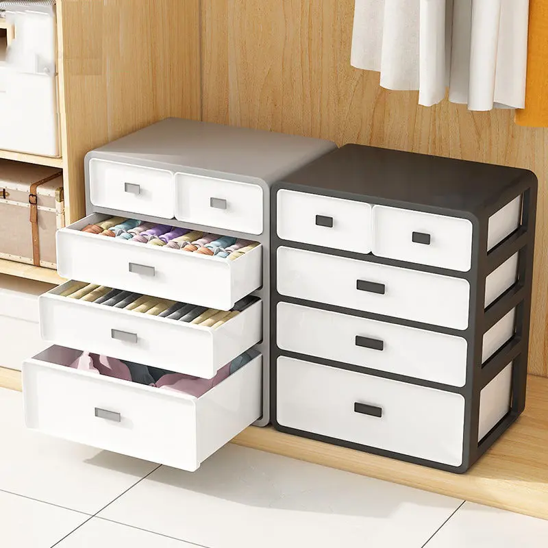 Greenland Lemari Storage Penyimpanan Serbaguna Pakaian Dalam Kaos Kaki Buku Mainan Kosmetik Storage Box Laci Susun Storage Cabinet Plastik HLB401 0
