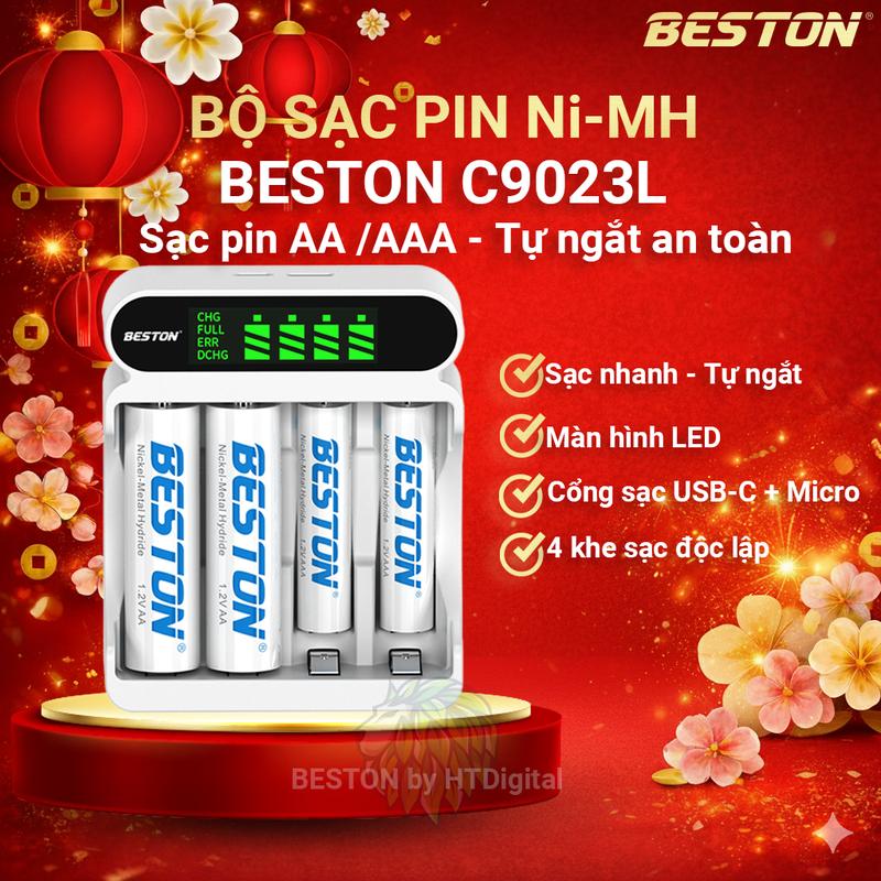 COMBO BỘ SẠC PIN AA AAA C9023L Kèm pin dung lượng cao đến 3300mAh dùng cho micro karaoke loa kéo chuột máy tính đồng hồ đồ chơi cho bé máy đo Pin Dự Phòng