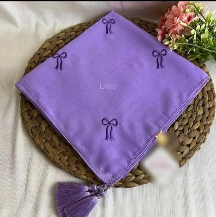Kerudung Segi Empat Coquette Paris Jadul Tassel Hijab Bordir Pita Kecil 7