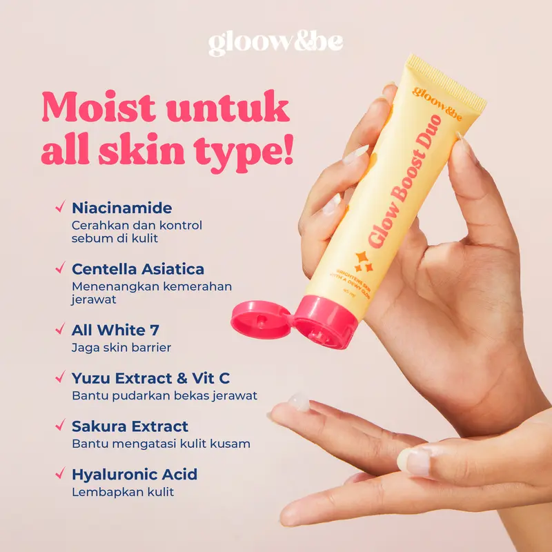 [PRE-ORDER]Gloow&be Glass Skin Sunscreen SPF40PA+++ & Glow Boost Duo Moisturizer 1