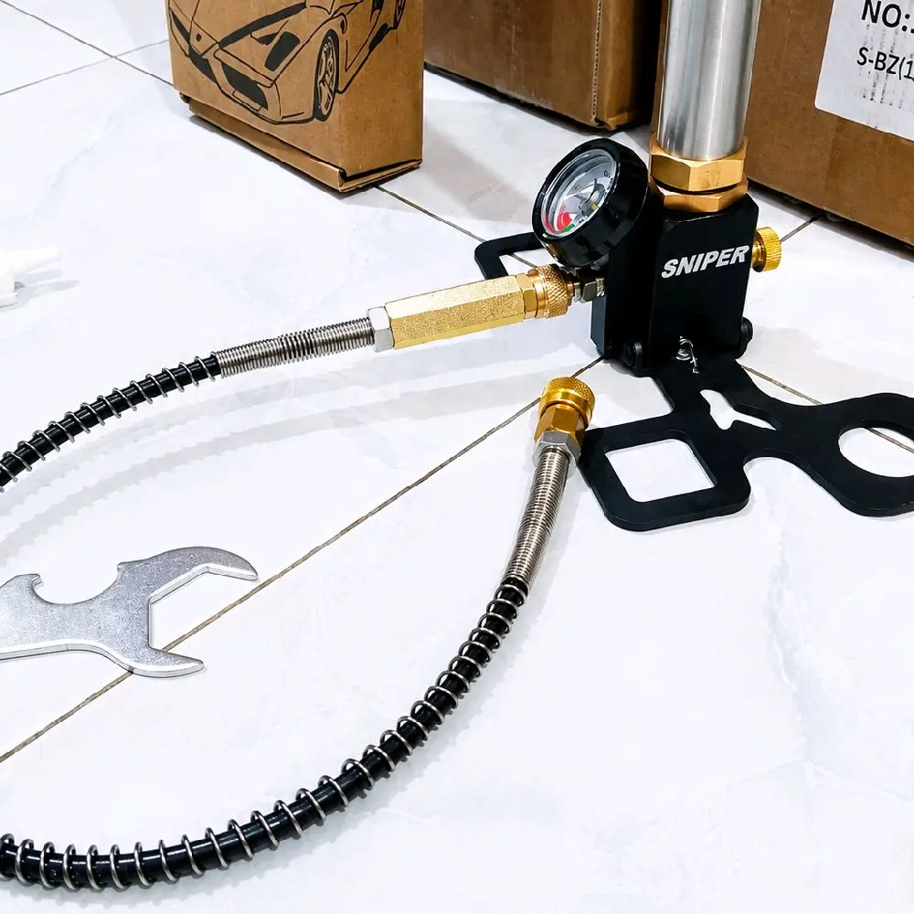 Pompa PCP Sniper 3 Stage 6000 PSI QD Quick Disconnect High Pressure Hand Pump Stainless Steel