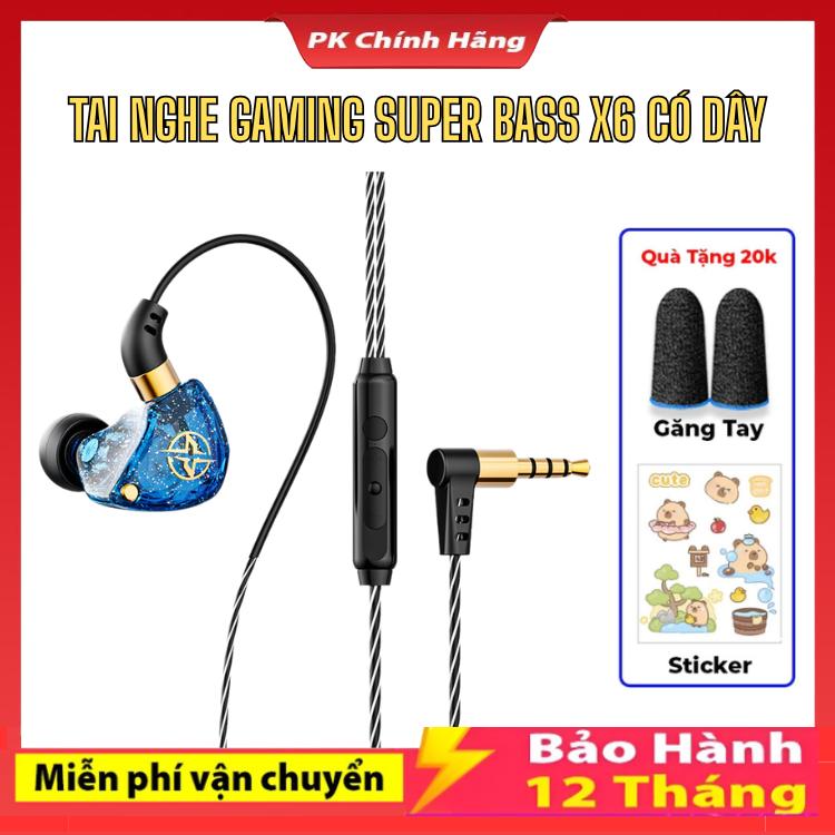 Tai Nghe Có Dây Nhét Tai Có Mic X6 S2000 Chống Ồn Âm Thanh Siêu Hay Bass Khủng Nghe Nhạc Xem Phim Cực Đỉnh