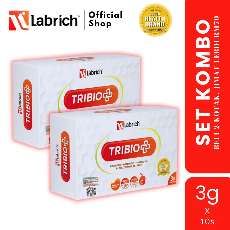 [ LABRICH TRIBIO ] Set Kombo| 2 Kotak | PROBIOTIC HIGH VITAMIN C WITH ...