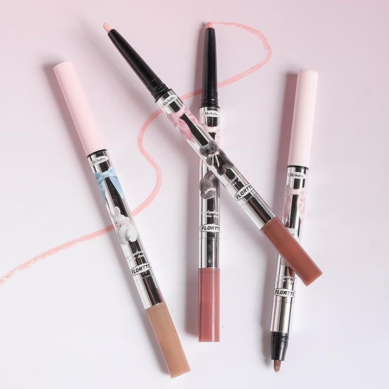 FLORTTE Dolly Eye 2 Heads Mesmerizing Princess, dual-use design for contouring and highlighting, 4 c