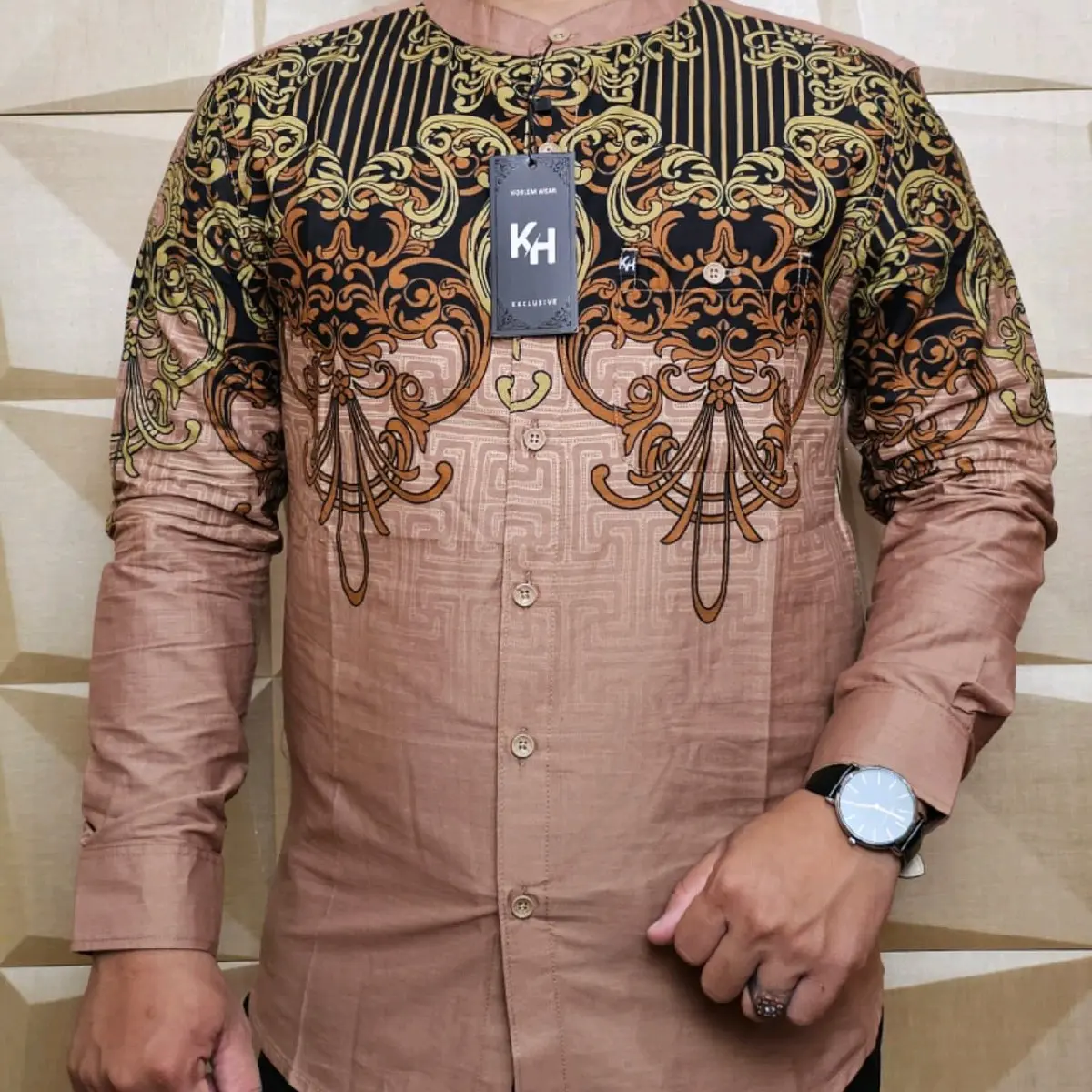 Kemko Kh Terbaru 2025 Kemeja Koko Motif Batik Premium Lengan Panjang Ada Ukuran Jumbo Pria Dewasa