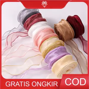 Pita Lace Fishtail Ecer 1 METER - Pita Gelombang - Pita Kado Aksesoris Buket Bunga Bouquet Ribbon PS005 PS016