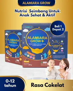 Susu Anak Alamiara untuk Fokus&Tumbuh Kembang Nutrisi Otak & Pencernaan 0–12 Tahun varian coklat  BELI 1 DAPAT 2