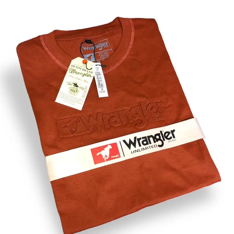T shirt baju kaos embos timbul Wragler pria wanita premium distro  size M-L-XL-XXL-XXXL bahan Catton combet  Atasan Oblong Polos Dewasa Katun Bandung Cowok Pendek Tshirt 4