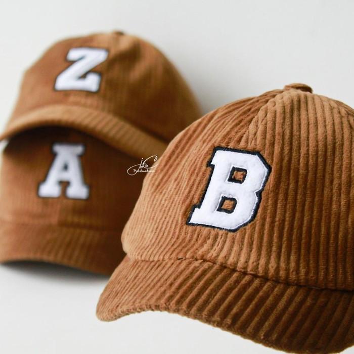 M♥T3 Jocoproduction - Baseball Anak Inisial A-Z Kualitas Import Premium Alfabet Coklat Edition Corduroy U➸Kf 2