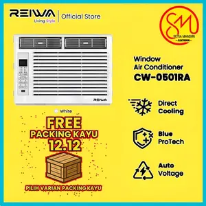 AC WINDOW PORTABLE REIWA CW-0501RA Air Conditioner 0.5 1 PK AC Window 0.5PK 1PK