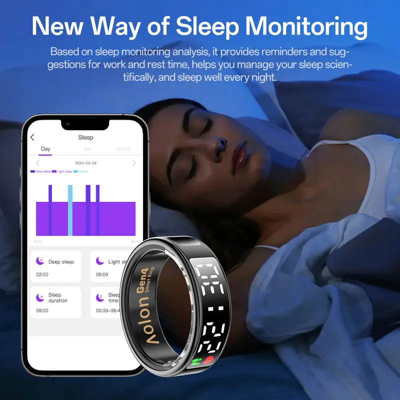 Aolon Ring Gen4 Smart ring Heart Rate & Blood Oxygen Monitoring IP68 Waterproof Swimming Diving Sports & Health Records Diving Sports & Health 3