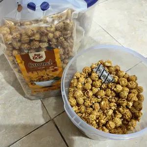 PopENjoy - [1 KG] POPCORN CARAMEL 2 x 500gr (1 kg) - Makanan Manis Crispy Camilan Popkron Snack Jagung Cemilan Food Instan Bumbu kriuk