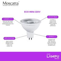 Gambar Moscatta MR16 Eco Series 7watt LED 220V GU 5.3 7W - 2700k, 24 Degree dari Pusat Lampu Jakarta Kota Administrasi Jakarta Pusat 2 Tokopedia