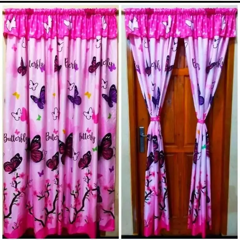 GORDEN Serut Rumbai Ukuran 100cm x 200cm untuk Pintu dan Jendela Kain Curtain 4