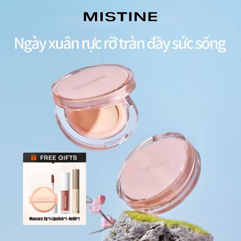 MISTINE BB Cream Cushion Foundation Kem Nền Phấn Nước Trang Diểm 13g*2[Quà tặng miễn phí]Mascara 2g*1+Lipstick 1.3g*1