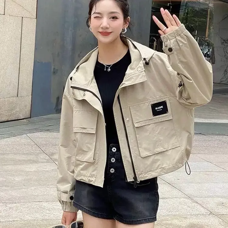 DB Jaket oversize parasut fashion daily wanita Atasan outer sporty