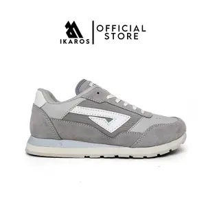 Ikaros Ultras 90's Series Grey - Sepatu Sekolah Sneakers Kasual Pria Dan Wanita Unisex Size 38 - 44