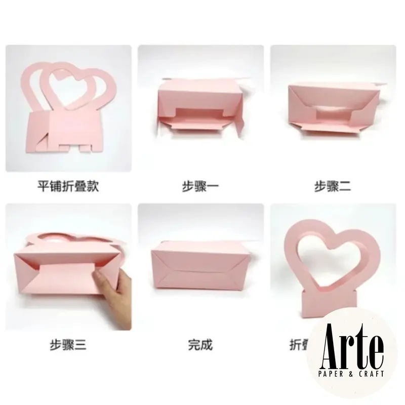 ARTE Heart Florist Bag | Flower Box | Kotak Tenteng Bunga | Tas Bunga | Kotak Bunga Bentuk Hati Cinta| Handy Bag Florist | P.HFB 5