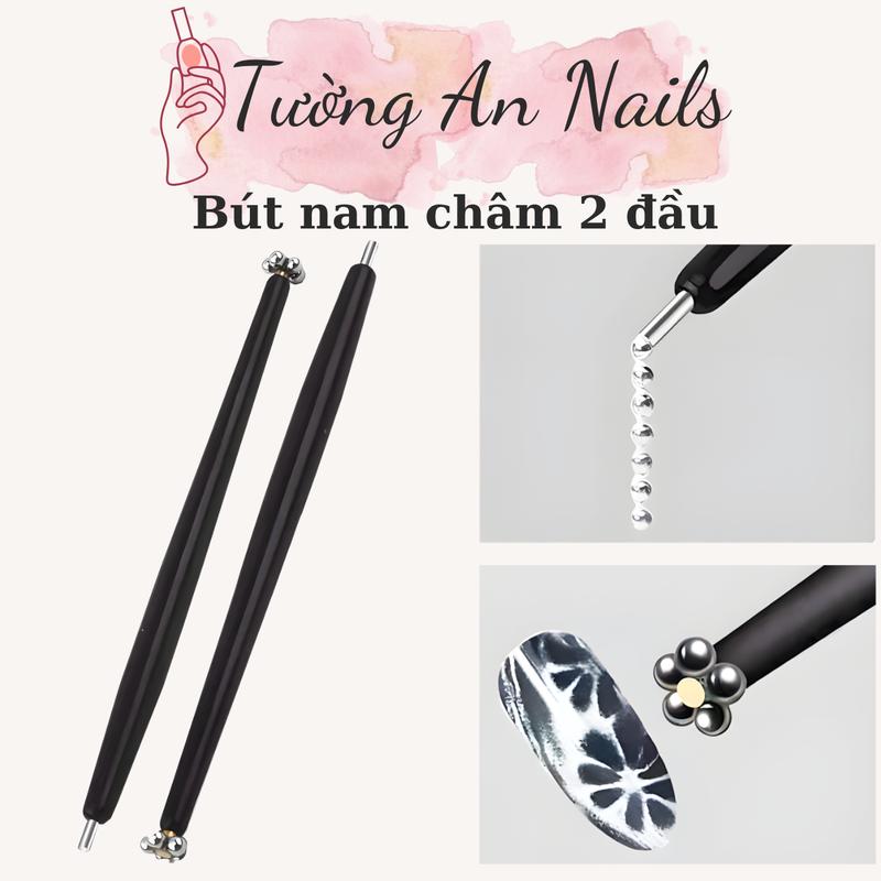 Nam châm 2 đầu Hút Bi và Hình Hoa 2in1 - Cây hơ mắt mèo chuyên dụng nail