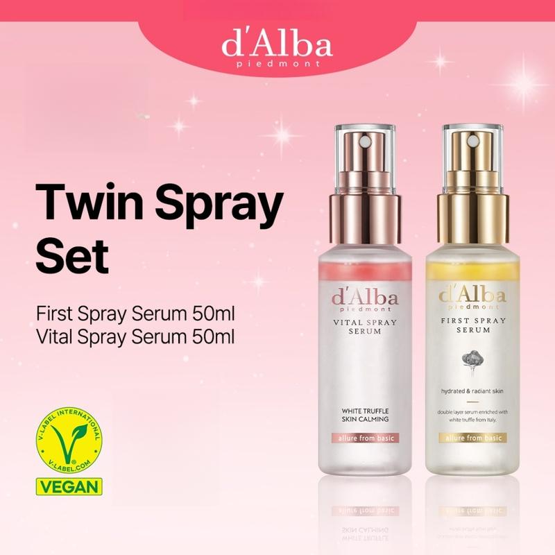 Bộ đôi tinh chất dạng xịt d'Alba First and Vital, sương dưỡng ẩm cho mặt giúp da rạng rỡ tươi tắn (50 ml x 2)