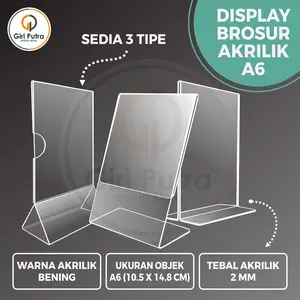 AKRILIK / STAND HOLDER BROSUR ACRYLIC A6 / DISPLAY BROSUR AKRILIK A6 Desk