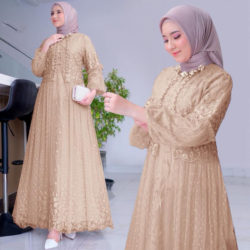MAXI // GAMIS WANITA RAFIKA 2 UKURAN DPN SLETING (BUSUI) Muslim, Mewah 3