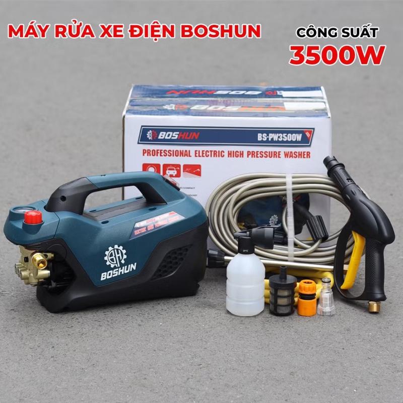 Máy  rửa xe boshun  áp lực  3500w máy có chỉnh áp tặng bình bọt tuyết