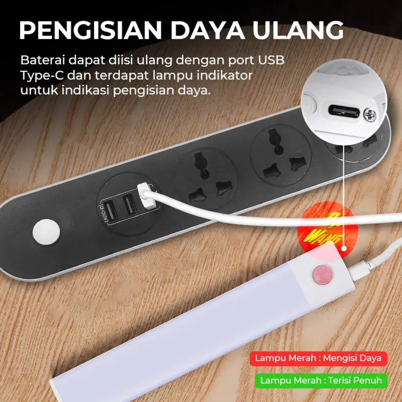 Lampu Malam LED Magnetic Lamp Motion Sensor Lemari Gerak Cabinet 6