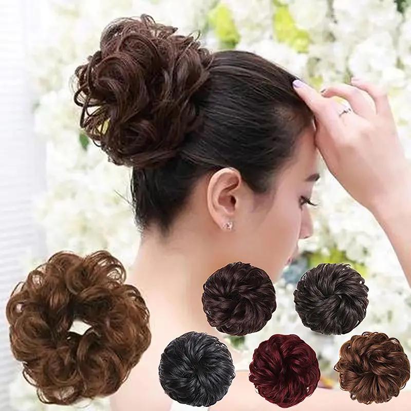 bánh tóc tổng hợp đuôi ngựa của phụ nữ tóc giả scrunchie kéo dài tóc làn sóng…