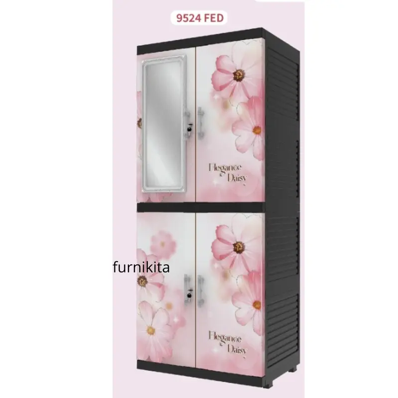JUMBO LEMARI PAKAIAN PLASTIK NAIBA FIT FULL RAK CERMIN [NABFIT] 5