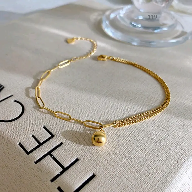 Gelang kaki G-1119 rantai gold titanium anti karat 3