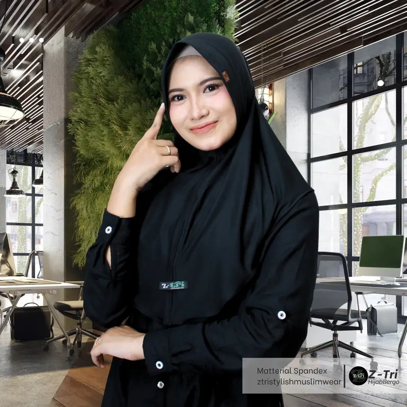 Ztri hijab Cantik Premium Stylish Muslim Kekinian Bahan Lembut Nyaman Tebal Spandek Balon Motif Ped Ukuran M/L/XL 3
