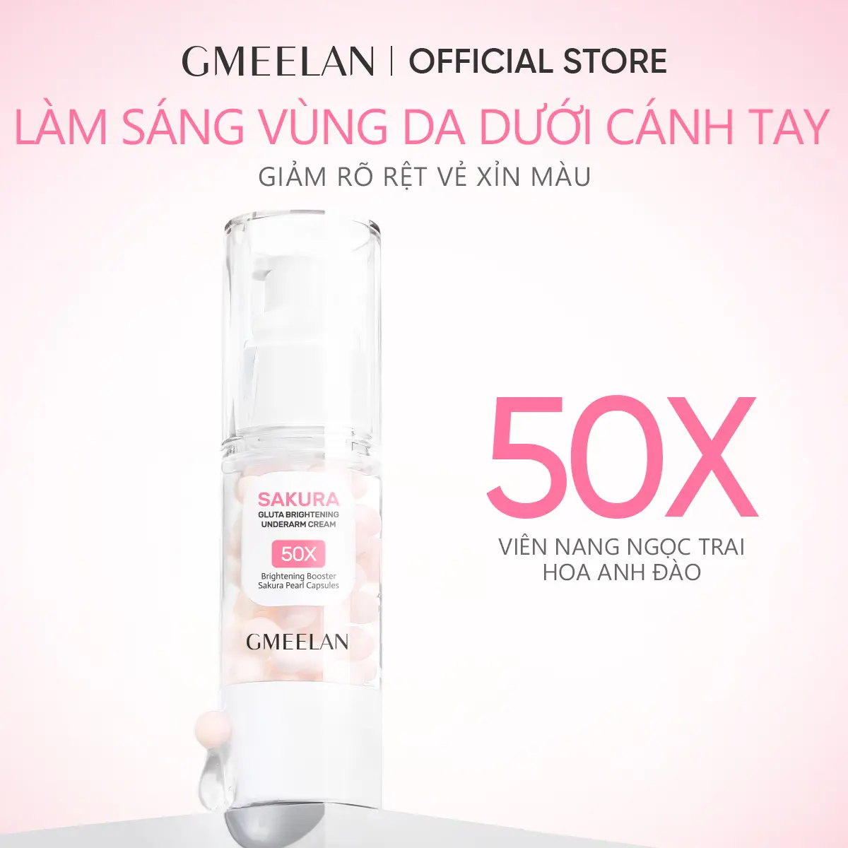 GMEELAN Kem Dưỡng Nách Sakura Underarm Cream 30ml với Niacinamide & Gluta Hoa Anh Đào 5X Ceramide Hỗ Trợ Dưỡng Sáng Tất Cả Loại Da