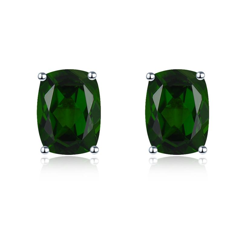 Product Introduction of 2.6ct Peridot Garnet  Solid 925 Sterling Silver Stud Earrings Genuine Gems Vintage Fine Elegant Jewelry for Women New 4