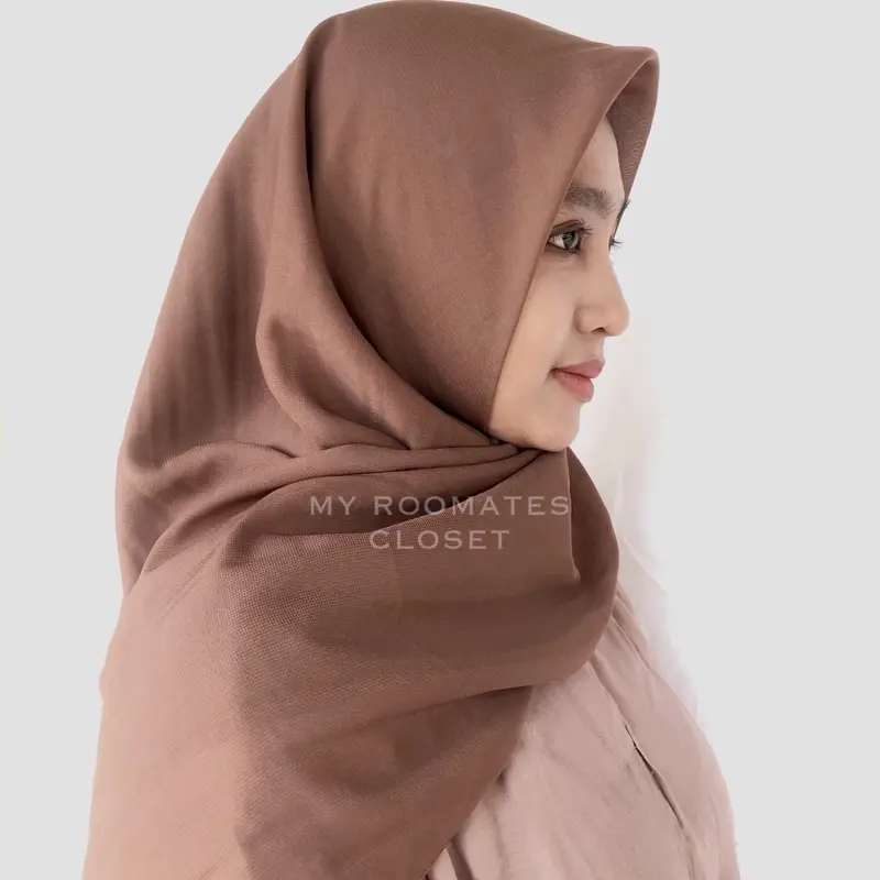 Kerudung Hijab Segi Empat Pollycotton Choco 1