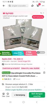 Product Review of (3pcs)Singlet Crocodile  Pria  Katun 801 V./ Kaos dalam  Cowok Putih./kaos dalam  Dewasa Remaja from i**p 0