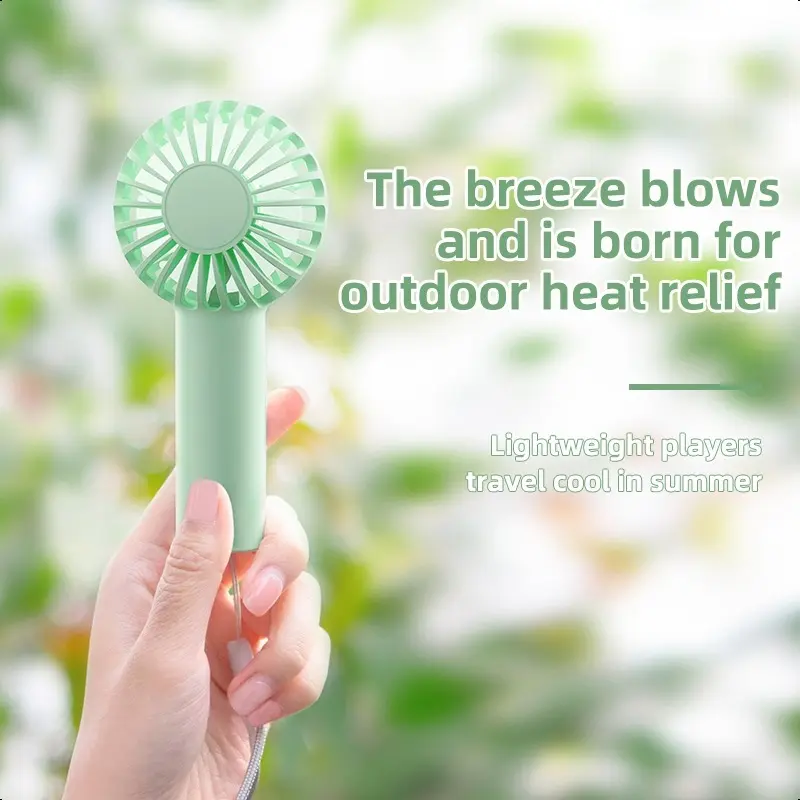 【produk promosi】Portable Handheld Fan 3 Gears Quiet Operation Long Battery Life with Type-C Charging Angin Kipas Hijau Merah Ungu 1