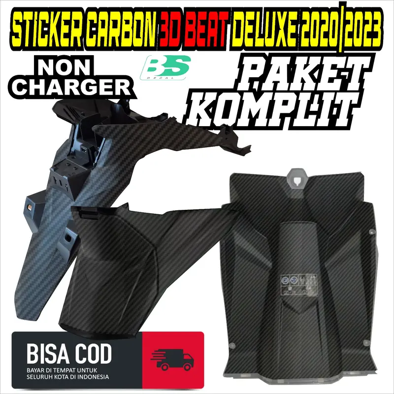 STRIPING STICKER CARBON 3D PELINDUNG DASHBOARD Motor BEAT DELUXE 2020-2023 PAKET KOMPLIT 1