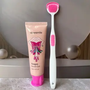 Wowsmile Gel Pembersih Lidah - Gratis Sikat Lidah - Rasa Peach Mint - Menghilangkan Bau Mulut - Membersihkan Lidah - Nafas Segar -