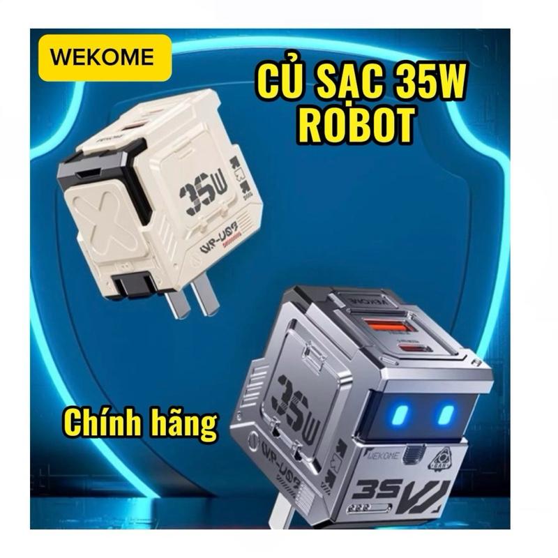  Củ Sạc 67W 35W ROBOT ,3 cổng 2 cổng A+C ,công nghệ GaN bảo Vậy thiết bị chống chai pin nhận biết cho ra nguồn phù hợp WP_U07 08 Sạc Nhanh Cho ip Samsung MTB chính hãng  BH 6 tháng Phone cục sạc hình robot Phụ Kiện 