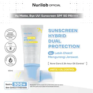 Nurilab - Hy Matte, Bye UV! Sunscreen SPF 50 PA++++ ( Sunscreen Non-Comedogenic untuk Kulit Berjerawat dan Berminyak)