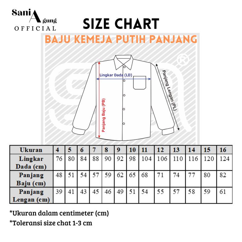 SERAGAM SMA BAJU PUTIH PANJANG PUTRI 2