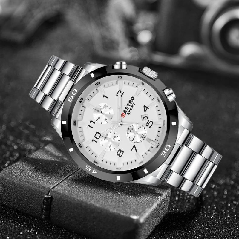 Gastro Jam Tangan Pria 4453 Rantai Stainless Steel Water Resistant 3 ATM 1
