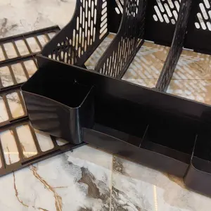 [Ready] Aimilo Rak Buku Desktop Organizer Plastik Tebal 325×304×263mm 4 Kompartemen dengan Kotak Pena