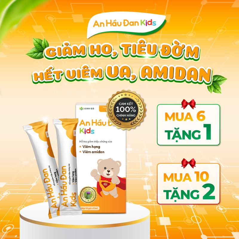 Siro An Hầu Đan Kids - Giúp giảm ho, tiêu đờm, viêm VA, viêm Amidan, viêm họng cho bé