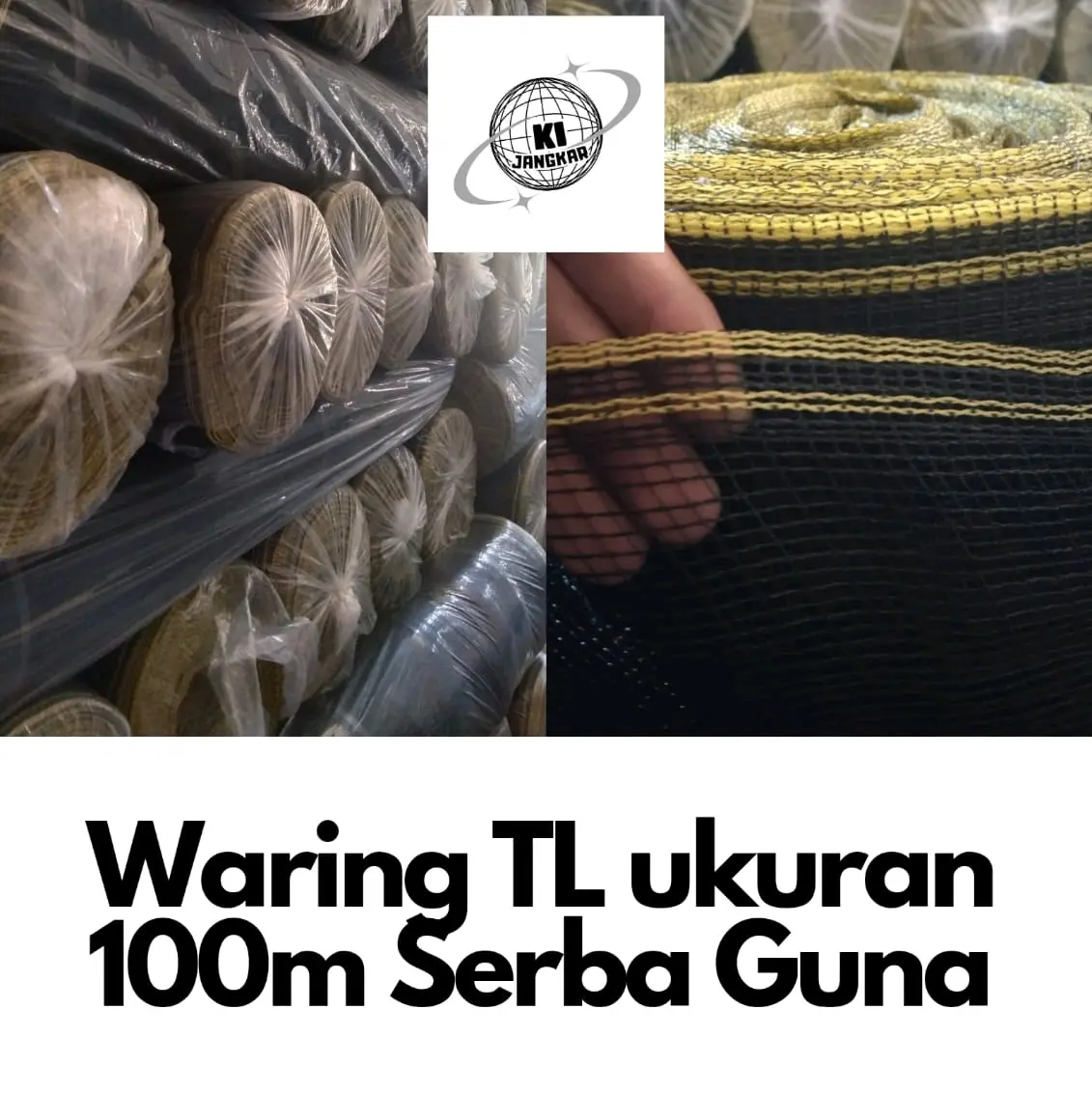 Waring TL ukuran 100m x 120cm Serba guna, Waring kebun, Kolam ikan Dll Hitam